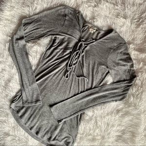 Pac Sun LA Hearts Gray Long Sleeve Top